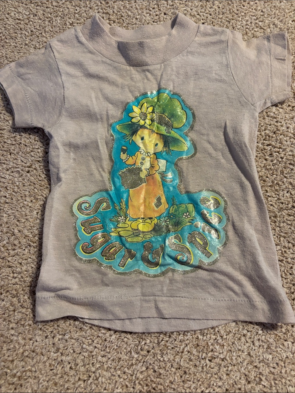 Vintage 80s DevKnit Toddler T Shirt Top Sugar and Spice Character Candy Retro